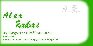 alex rakai business card